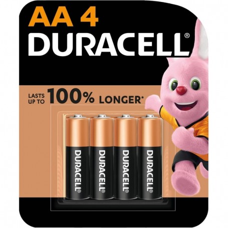 Duracell AA 1,5 V Alkaline Batteries Extra Life Long Power Pack de 4