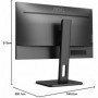 AOC Moniteur 24P2Q 60 cm (23,8 pouces) (DVI, HDMI, DisplayPort, hub USB,  75 Hz, pivot) noir