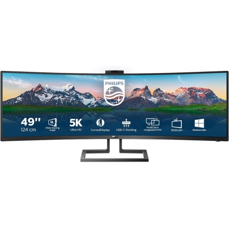 Philips Monitors Philips Moniteur incurvé 499P9H/00 (49 Pouces) HDMI, DisplayPort, USB-C, RJ45,60 Hz Noir