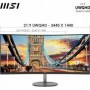 MSI Pro MP341CQ Écran Bureautique Incurvé 34" UWQHD,Haut-Parleurs Intégrés,Inclinaison Réglable-HDMI,DisplayPort