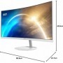 MSI Pro MP341CQW Écran Bureautique Incurvé 34" UWQ,HDHaut-Parleurs Intégrés, DP 1.2a, HDMI 2.0b