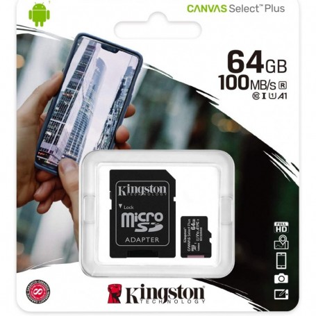 Carte Mémoire MicroSD Kingston 64GB Class 10