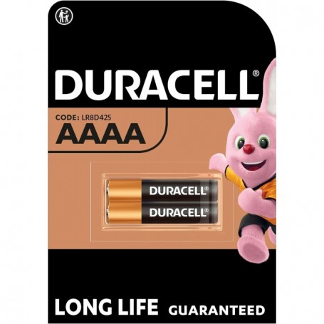 Duracell AAAA Pile alcaline 1,5V, lot de 2 (LR8D425), pour stylets numériques (Suface Pen), dispositifs médicaux et phares