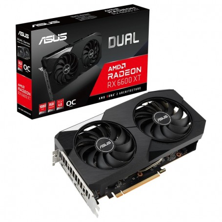 ASUS Radeon RX 6600 XT DUAL 8G OC-8 GO GDDR6 - HDMI/TRI DISPLAYPORT - PCI EXPRESS (AMD RADEON RX 6600 XT)