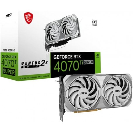 MSI GeForce RTX 4070 Ti Super 16G Ventus 2X White OC Carte Graphique de Jeu - 16 Go GDDR6X