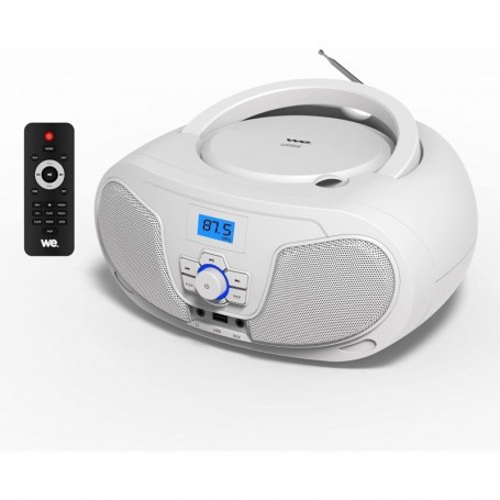 Lecteur Radio CD-USB(MP3)-Bluetooth avec télécommande, 2 * 2W Blanc