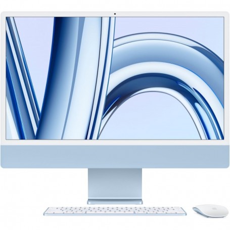 Apple 2023 iMac avec Puce M3 CPU 8 cœurs, GPU 10 cœurs, écran Retina 4,5K 24 Pouces, 8 Go Ram  256 Go SSD, Bleu