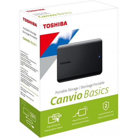 Toshiba CANVIO Basics 1 To noir CANVIO Basics 1 To, Disque dur mécanique, Noir